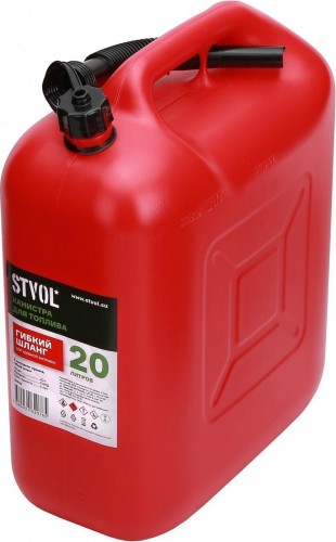 Канистра STVOL SKP20 для гсм пластиковая, 20 л, красная: цена