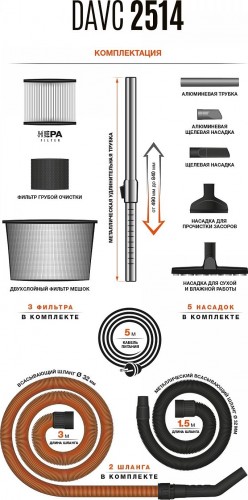 Пылесос универсальный daewoo davc 2514s